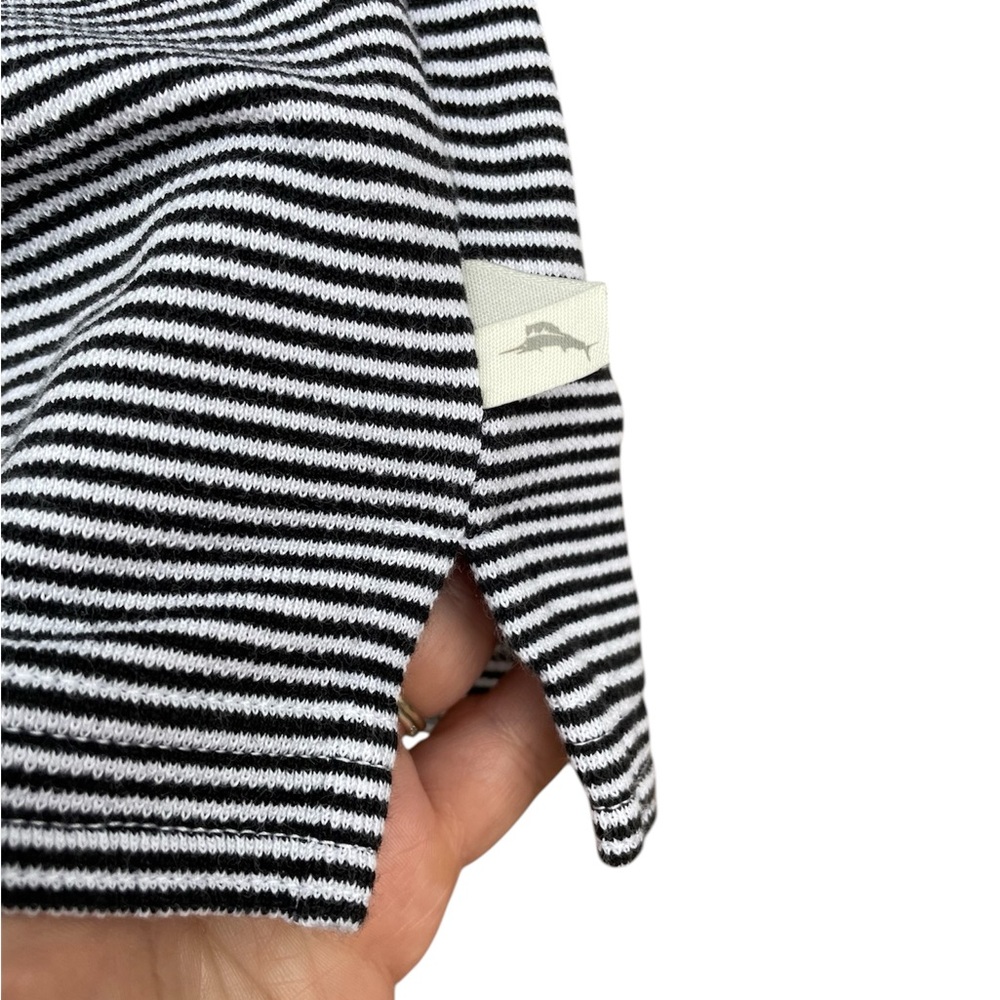 Tommy Bahama Men’s Black & White Striped Golf Polo - Picture 7 of 7